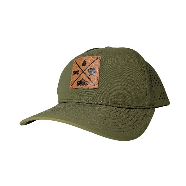 Cap - Leather Patch Green  